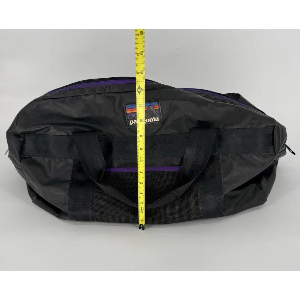 Vintage 90's Patagonia Wet-O-Dry Duffle Bag Luggage Mesh Rare Black‎ Purple READ